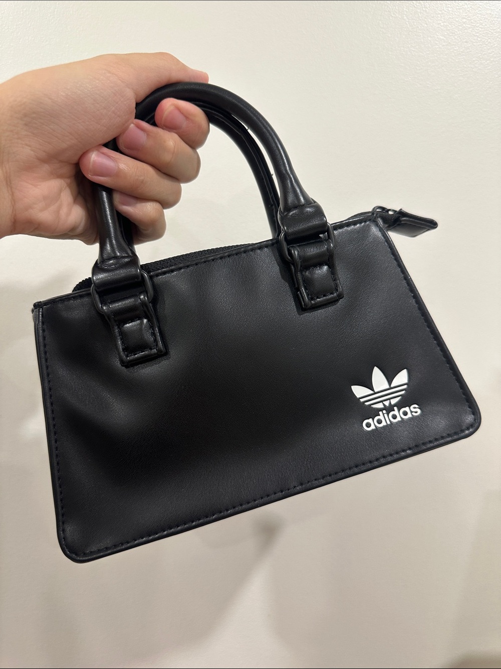 adidas Black Mini Top-Handle Bag with Trefoil Logo